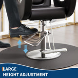 Barber Salon Chair, Reclining Salon Chair with Heavy Duty Hydraulic Pump, 360° Swivel and Height Adjustable, 330 LBS Capacity Spa Beauty Equipment Hairdresser Armchair for Barbershop- Black & Silver