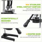 Cast Iron Manual Juicer – Heavy-Duty Hand Press Orange & Lemon Squeezer, Commercial Grade Hand Juicer Press (Black)