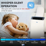 Portable Air Conditioner with Dual Hoses, Dehumidifier, Cooling Fan & Smart Wi-Fi for 600 Sq Ft Rooms, ARC-1230WN, White Whynter