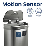 Ninestars 18.5 Gallons Automatic Touchless Kitchen Trash Can, Motion Sensor Trash Can for Kitchen, Office 70 Liter Stainless Steel Recycling Bin (2 x 9.2 Gallon Double Compartment)