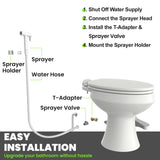 Terapaton RV Bidet Sprayer – All Metal, RV Handheld Bidet with Water Hose & RV Fitting, Wall-Mount Toilet Sprayer for Motorhomes, Fifth Wheels, Trailers & Campers Toilet (WallMount)