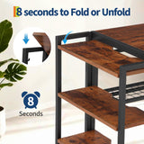 GarveeHome 38.6 inch Folding Desk Writing Computer Desk with Storage Shelf