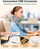 Heated Neck Brace Cervical Collar - Neck Support Brace with Heating Pad, Soft Foam Wraps Keep Vertebrae Stable and Aligned for Relief of Cervical Spine Pressure for Women & Men (Medium Size) Grey