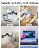 MOUNTUP Single Monitor Wall Mount for Max 32 Inch Computer Screen, Fully Adjustable Monitor Arm, Wall Mount Monitors Holder Support 4.4-19.8lbs Display, VESA Bracket Fit 75x75mm, 100x100mm