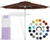 Midtown Umbrellas Push & Pop 10 Ft Patio Umbrellas with Push & Pop Mechanism, 8 Fiberglass Ribs & Sunbrella Fabric – Outdoor Umbrella for Deck, Pool, Cafés and Hotels – Bay Brown Canopy, Silver Pole