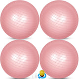 Leyndo 4 Pcs 26 Inch Yoga Exercise Ball Pilates Pregnancy Birthing Fitness Ball with Quick Pump Anti Burst for Improved Posture, Balance, Yoga, Pilates, Training(Light Pink)