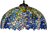 Tiffany-Style Lamp Table Peach Kapok Peony Glass Lampshade Desk(