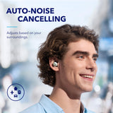 Auto-Adjustable Active Noise Cancelling Wireless Earbuds, Reduce Noise by Up to 98%, 50H Playtime, Hi-Res Sound Soundcore
