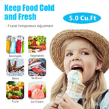 Chest Freezer Deep Freezer for Garage 5.0 Cu.Ft Compact Freezer Only Adjustable 7 Thermostat and Removable Basket Energy Saving for Garage Basement Dorm Apartment Kitchen Business