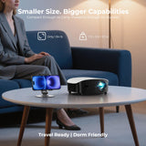 GooDee Smart Mini Projector with WiFi and Bluetooth - 1200 ANSI 4K Support, Compatible with Netflix/YouTube/Prime Video, AI Auto Focus & Keystone, Dolby Audio Home Theater Projector for Indoor/Outdoor