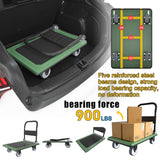 WUD Push Cart, Folding Mobile Platform Trolley,Thickened and Reinforced, 360° Swivel Wheels