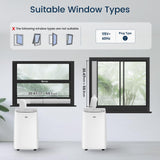 DuraComfort 14,000 BTU Portable Air Conditioner for Rooms up to 700 Sq.Ft, 3-in-1 Portable AC Unit with Cooling, Fan & Dehumidifier, Remote Control and Window Installation Kit