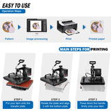 5 in 1 Heat Press Machine, 12x15 inch Swing Away Heat Press for Sublimation