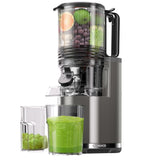 Cold Press Juicer, 6.5" Extra Wide Feed Chute Juicer Machines, 350W Slow Juicer Machines with High Juice Yield for Whole Vegetables & Fruits, BPA Free (Titanium Gray)