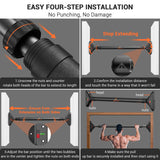 Sportneer Pull Up Bar Doorway Chin Up Bar No Screws Door Frame Chin Up Push Up Sit Up Bar Adjustable 75-94cm (29.5''-37'') Up to 200kg Capacity Workout Bar Sportneer