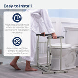 Drive Medical RTL12079 Toilet Safety Frame, Bathroom Grab Bar for Toilets, Freestanding Toilet Rail for Stability, For Users Up to 300 Pounds, White