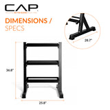 CAP 280 LB, 550 LB, 1200 LB Dumbbell Set with Horizontal 2-3 Tier Rack