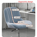 Adjuble Armless Office Chair - Upholstered Bei Seat, No Wheels Fixed Legs, Modern Swivel Design, Slish Desk Chair for Home & Office Use