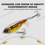 TRUSCEND Popobait Easy Catch Fishing Lures with BKK Hooks, Instant Startup, Longer Cast, Balanced Spray/Sound/Swim, Plopper Topwater Lures for Bass, Trout, Pike, Freshwater Saltwater Fishing Teasers