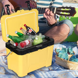 27 Quart Ice Cooler, Portable Ice Chest Hard Cooler Box with Retention Insulation and Heavy Duty Handle YELLOW JACKET