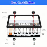 Uliche 2 Pack Universal Transparent Car License Plate Cover & Frames Combo Clear colorless License Plate Protector with Screws & Caps, Rust-Proof, Unbreakable for Most US Standard Cars