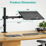 Laptop Tray Desk Mount for 1 Laptop Notebook up to 17 inch, Fully Adjustable, 22 lbs Capacity WALI