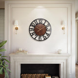 Vantic 24 Inch Large Wall Clock, Arabic Numeral Wood Oversized Wall Clocks for Living Room Decor, Farmhouse, Bedroom and Kitchen, Completely Silent, Non Ticking, Battery Operated