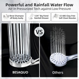 Functions High Pressure shower head with handheld, Built-in Pause Mode & 2 Power Wash BESAQUO