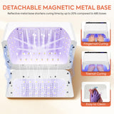 UV LED Nail Lamp, 120W UV Light for Gel Nails with 69 Beads, Fast Curing Professional Nail Dryer for Gel Polish, Two-Hand Design, Detachable Arm Rest Base, Sensor, 3 Timers for Fingernails & Toenails