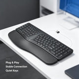 Split Ergonomic Keyboard with Palm Rest,2.4G USB Wireless