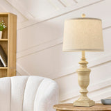 SAIWEYA 27.5" Vintage Farmhouse Table Lamps Set of 2 Bedside Lamp, 3 Way Dimmable Bedroom Lamps with 2 USB Ports +AC Outlet Nightstand Lamp Rustic Lamp