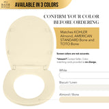 Bath Royale Toilet Seat Upgrade Round BR500-02 Heavy Duty Quiet Close, Durable, Stain-Resistant and Easy to Clean, Fits All Toilet Brands, Executive Series - Almond/Bone