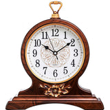 rnuie Desk Clock for Table Decor, Retro Mantel Clock Battery Operated for Fireplace Mantel, Living Room, Bedroom, Office, Desktop Decoration(Second Brown)