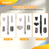KEEPOW Hair Dryer Holder Compatible with Shark FlexStyle, Wall Mount Hair Dryer Organizer Blow Dryer Holder, Storage Rack with Cord Hanger for Attachment Curlers Brushes Diffuser Accessories