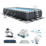 INTEX 26367EH Ultra XTR 24ft x 12ft x 52in Above Ground Swimming Pool Set with Sand Filter Pump and Deluxe Automatic Vacuum Cleaner
