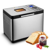 Happybuy Bread Maker, Dough Machine(19-in-1 2LB), Nonstick Ceramic Pan Automatic Breadmaker with Gluten Free Setting, Whole Wheat Bread Making, Digital, Programmable, 3 Loaf Sizes, 3 Crust Colors