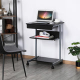 Mobile Computer Desks with Keyboard Tray, Printer Shelf and Monitor Stand Small Space Home Office Furniture