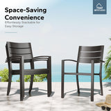 MFSTUDIO 5 Pieces Outdoor Dining Set w/Umbrella for 4