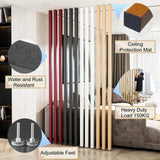 AdjubWooSlat Room Divider - 2 Pack, 43.3" Floor-to-Ceiling Wall Partits, Office & Home s, AdjubFeet for VersatiSpaces