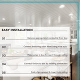 LUXRITE 4 Inch LED Recessed Lighting with Junction Box, 18W, CRI 90, 5 Color Selectable 2700K-5000K, 1500 Lumens, Regressed LED Downlight, 40° Spotlight, Dimmable, Wet Rated, IC Rated (6 Pack)