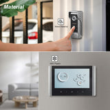 WOLILIWO Video Intercom System, 7 Inches Wired Video Doorbell Camera with Monitor, Wired Video Door Phone HD Camera Kits Support Unlock, Monitoring, Dual-Way Intercom for Villa Home Office Apartment
