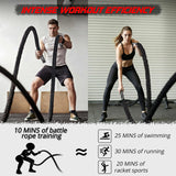 Battle Rope for Home Gym Workout - Extra Thick 2 Inch 30ft Heavy Weighted Training Exercise Ropes Fitness Equipment with Sleeve and Anchor Strap Kit for Crossfit Outdoor Working Out
