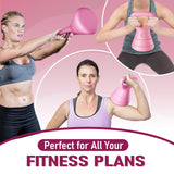 EAST MOUNT 15LB Adjustable Kettlebell Set – 3-in-1 (5/9/15 LB), Compact Adjustable Weights, Wide Triangle Handle and Wrist-Friendly Design, Pink