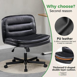 GTPLAYER Criss Cross Legged Office Chair with Wheels, Extra Wide Armless Comfy Desk Chair for Home Bedroom