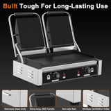 Culistra Commercial Dual Head Panini Grill, 3400W Electric Sandwich Panini Maker, 50-300℃(120-570℉), Stainless Steel Sandwich Press Grill, for Catering, Restaurant, Perfect for Iftar, CE Certified