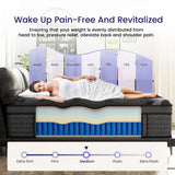 King Size Mattress (High-End Upgraded) Hotel-Level Luxury 14 Inch Hybrid King Mattress In A Box, Cooling-Gel Memory Foam & Pocket Springs, Back Pain, Extra Edge Support, 365-Night Trial, Medium Firm