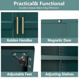 Polup 71" Green Metal Kitchen Pantry Storage Cabinet with Doors and Shelves