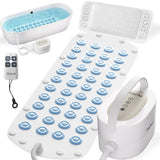 Pedkoct Upgraded Heated Bubble Bath Mat - Warm Air Bubble Massage Mat for Bathtub, Quiet Motor System with Remote Control, Portable Kit for Luxury Home Spa Experience