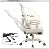 Ergonomic Office Chair with Footrest Home Office Desk Chair with Headrest and Backrest 90-135 Adjustable Mesh Qulomvs