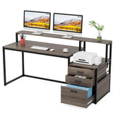 Tribesigns 63 Inch Computer Desk with File Drawer Cabinet, Home Office Desk